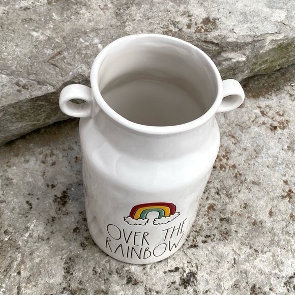 Rae Dunn OVER THE RAINBOW Milk Jug Farmhouse Vase - Picture 2 of 6